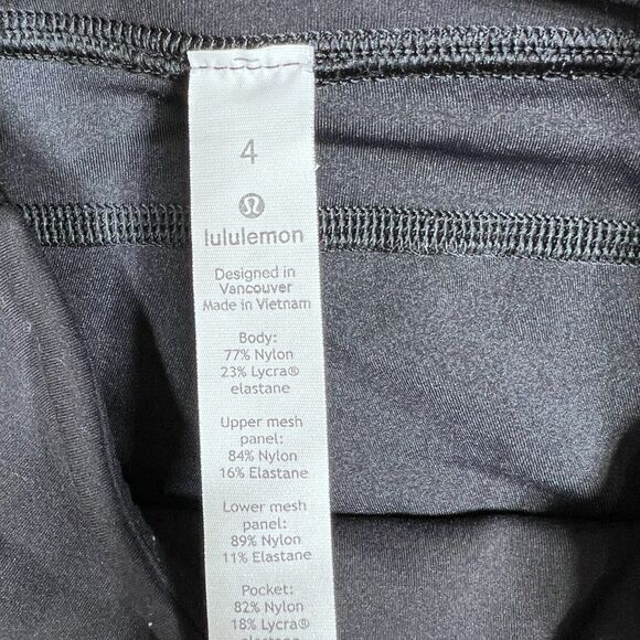 Lululemon Leggings Womens Size 4 Black Bootcamp Ready Pull On Mesh Everlux - Picture 10 of 12